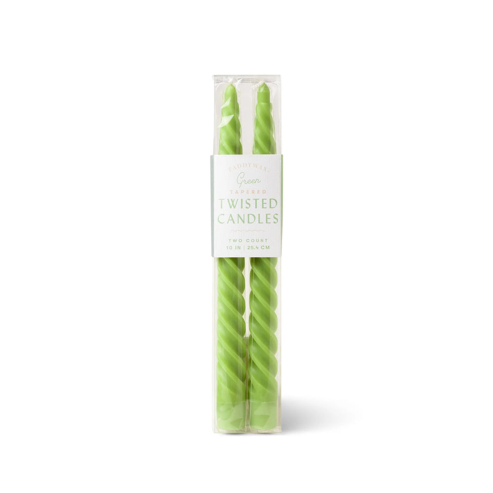 Designworks Collective - Twisted Taper Candles - Green