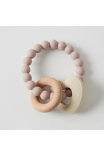 Nordic Kids - Silicone + Wood Teether - Pink Heart