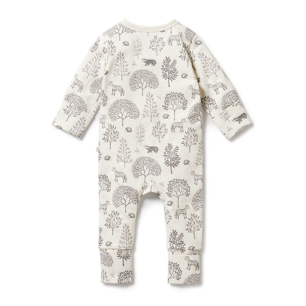 Behind The Trees - Wilson and Frenchy - Organic Zipsuit with Feet - Woodland - baby clothing - newborn baby clothes - baby shower gift - organic baby clothing