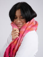 Behind The Trees Elm - Sunrise Scarf - Pink Check  - mothers day scarf - winter scarf - scarf under $50
