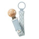 BIBS - Dummy Clip - Braided - Baby Blue & Ivory