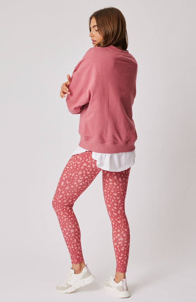 Behind The Trees - Cartel & Willow - Pixie Legging - Merlot Leopard - everyday activewear leggings under $100