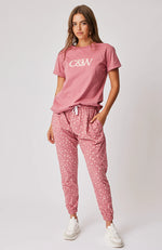 Behind The Trees - Cartel & Willow - Comeback Pant - Merlot Leopard - Super comfy and trendy pants under $90