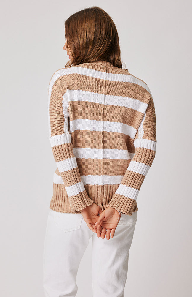 Behind The Trees - Cartel & Willow - Ariel Knit Sweater - Maple/White Stripe - soft knitted jumper 