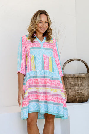 Joop & Gypsy - Mediteranean Dress - Blue /Pink