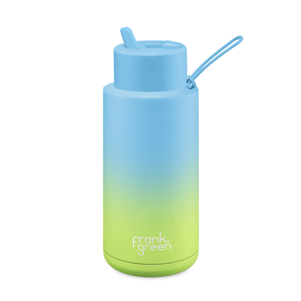 Frank Green - Gradient Ceramic Reusable Bottle - 34oz / 1,000ml -  Sky Blue/Pistachio Green