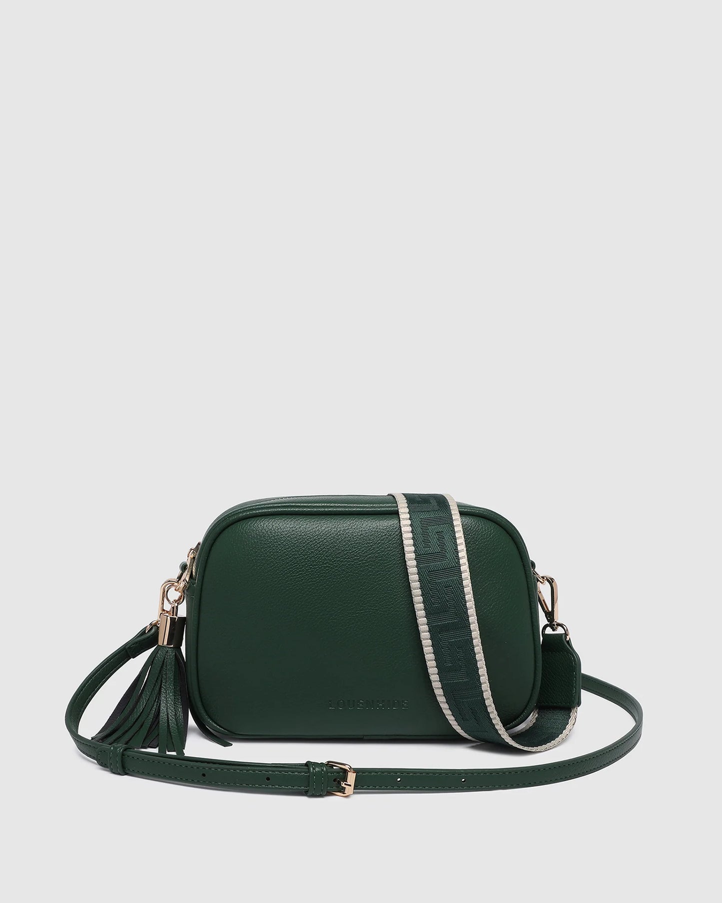 Behind The Trees - Green handbag with a strap on a light gray background - Louenhide - Jacinta Gia Crossbody Bag - Forest Green