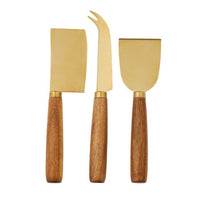 Coast to coast- Barker Stainless Steel & Wood Cheese Knife Set 19cm 3pce