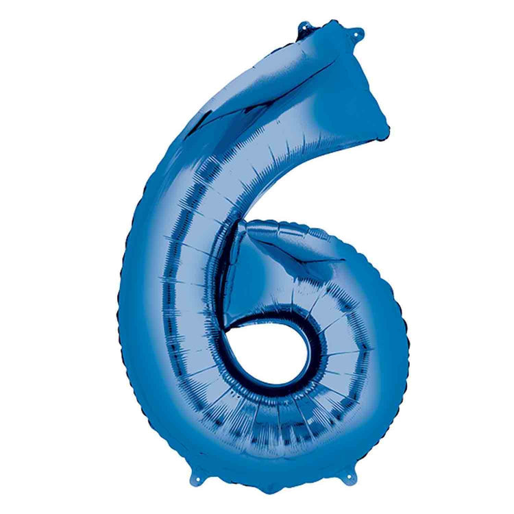 Balloon - Foil Number - Blue - 6 - 86cm