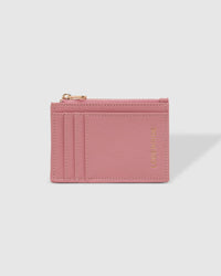 Behind The Trees - Pink cardholder with gold zipper on a light gray background - Louenhide - Cara Cardholder - Bubblegum Pink