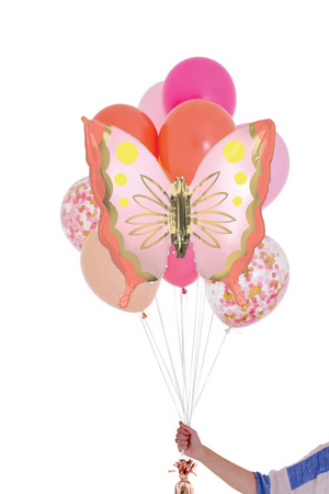 READY TO GO -  Inflated Balloon -Butterfly - Pink Shimmer