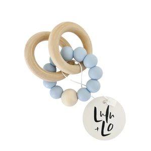 Behind The Trees - Lulu + Lo - Teether + Chew Toy - Sky - baby shower gift under $15 - tether for babies - silicon and wood teether