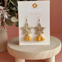 Foxie Collective - Dangles Star |Gold Sparkle + Mustard