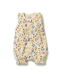 Wilson + Frenchy - Organic Ruffle Zipsuit  - Summer Garden