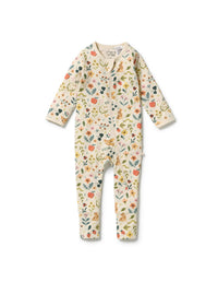 Wilson + Frenchy - Organic Zipsuit with Feet - Summer Garden