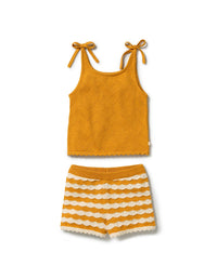 Wilson + Frenchy - Organic Knitted Chevron Set - Marmalade