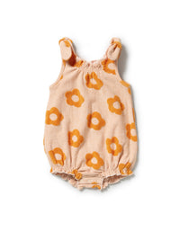 Wilson + Frenchy - Organic Terry Tie Playsuit - Daisy Glow