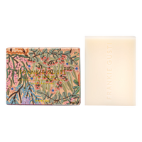 Behind The Trees - Bar of soap with a floral packaging label on a white background - Frankie Gusti - Hand & Body Bar - Artist Series - Amy Gibbs - The Bush