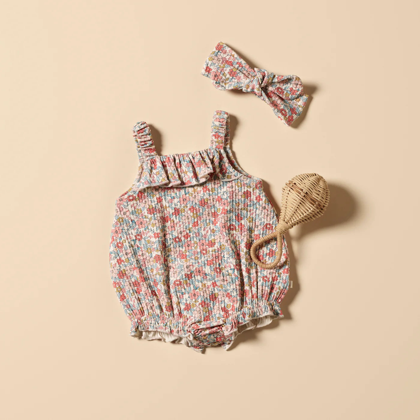 Behind The Trees - Floral patterned bow on a white background - Wilson + Frenchy - Organic Headband - Summer Bloom