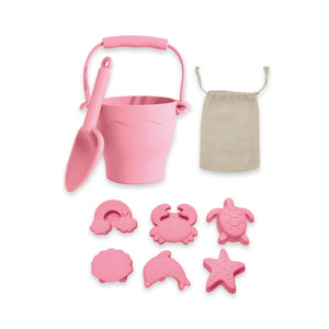 Behind The Trees - Playground - Bucket &amp; Spade St - 8pc - Light Pink - Beach &amp; Sand Toys for toddler - beach and sand toys for baby - summer toys for kids - summer toys for baby