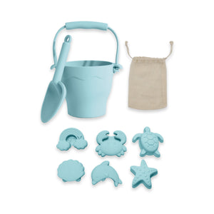 Behind The Trees - Playground - Bucket &amp; Spade St - 8pc - Light Blue - Beach &amp; Sand Toys for toddler - beach and sand toys for baby - summer toys for kids - summer toys for baby