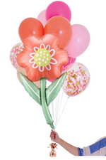 READY TO GO -  Inflated Balloon Bouquet - Pink Shimme +Flower