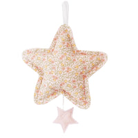 Behind The Trees - Star-shaped fabric hanging with floral pattern on a white background - Alimrose - Star Musical 'let It Be' Blossom Lily Pink