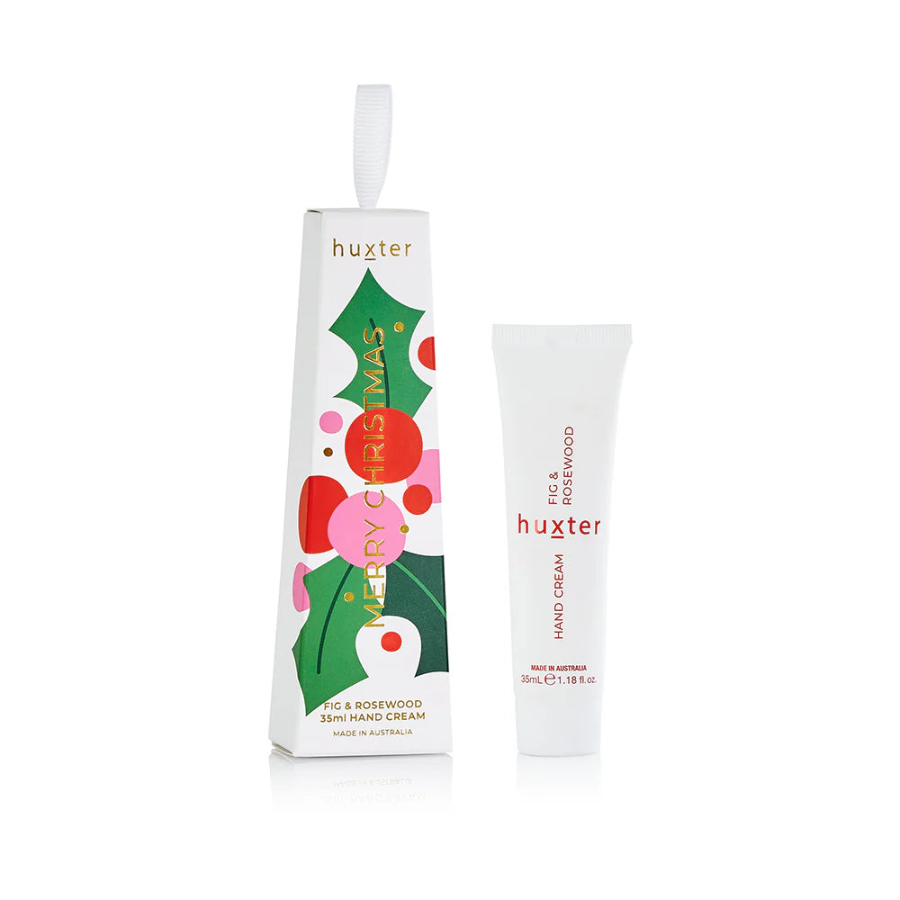 Behind The Trees - Huxter hand cream with a decorative box on a white background - Huxter - Hanging Hand Cream 35ml – Fig & Rosewood