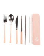 The Somewhere Co. - Take Me Away Cutlery Kit - Silver with Blush Handle
