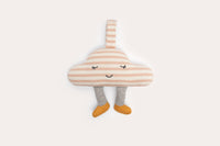Behind The Trees - Striped cloud-shaped plush toy with a smiley face on a light gray background - DLUX - Cloud Crinkle & Pacifier Holder - Pink