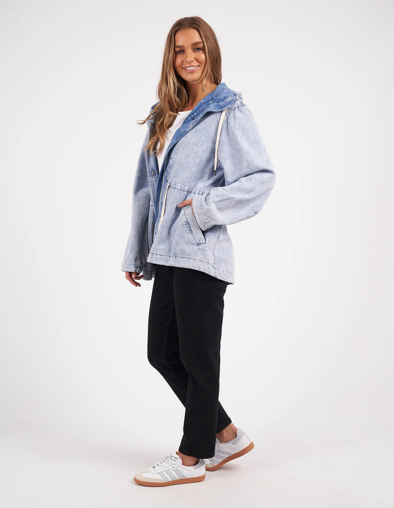 Behind The Trees - Foxwood - Kingston Anorak - Light Blue - trendy relaxed denim jacet - everyday jacket - casual coat