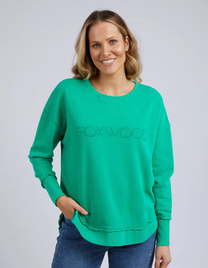 Behind The Trees - Foxwood - Simplified Crew - Bright Green - casual sweater - bright green causal sweater under $80 - cotton sweater