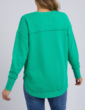 Behind The Trees - Foxwood - Simplified Crew - Bright Green - casual sweater - bright green causal sweater under $80 - cotton sweater