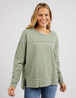 Behind The Trees - Foxwood - &nbsp;Jayne Throw On Top - Sage - everyones favourite long sleeve top - casual long sleeve top