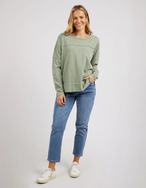 Behind The Trees - Foxwood - &nbsp;Jayne Throw On Top - Sage - everyones favourite long sleeve top - casual long sleeve top