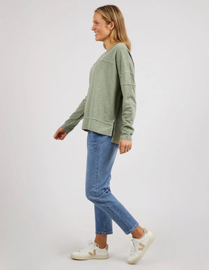 Behind The Trees - Foxwood - &nbsp;Jayne Throw On Top - Sage - everyones favourite long sleeve top - casual long sleeve top