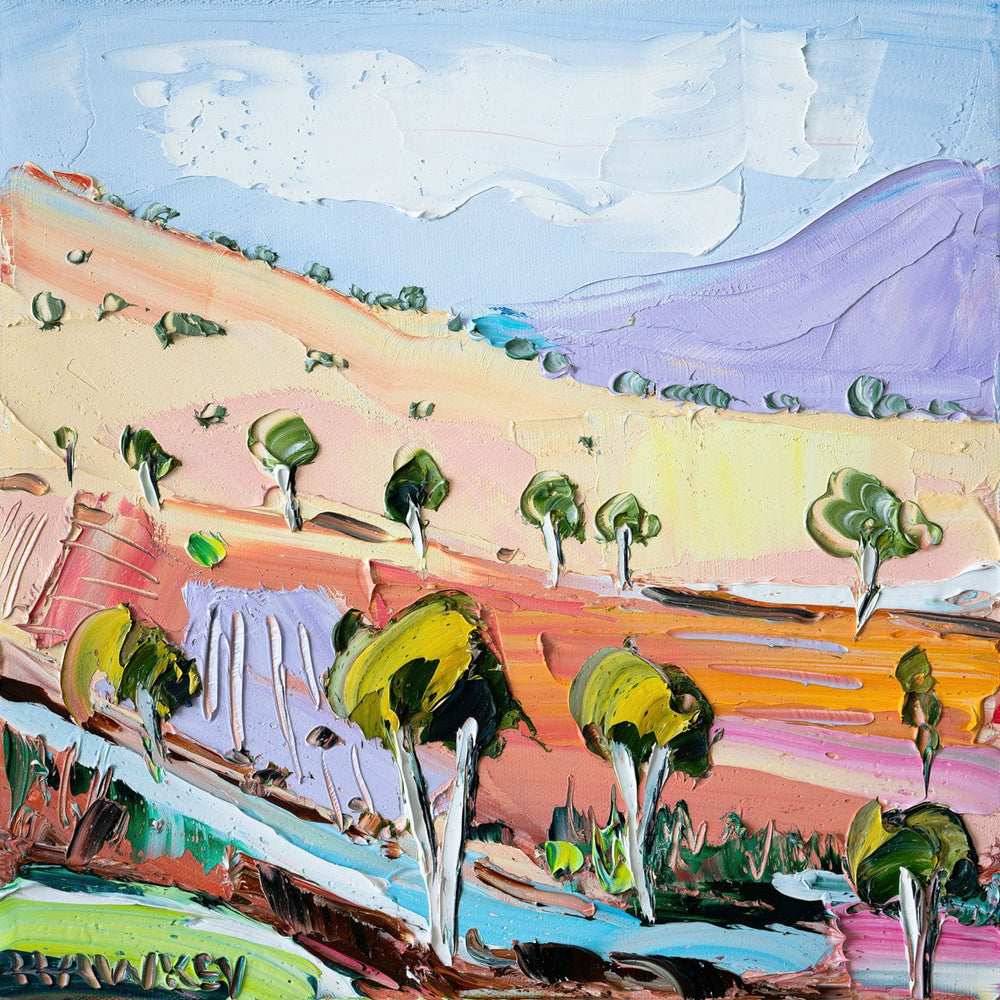 Angela Hawkey - Colourful Slopes - Limited Edition Print  - Print on Canvas - Floating Wood Frame