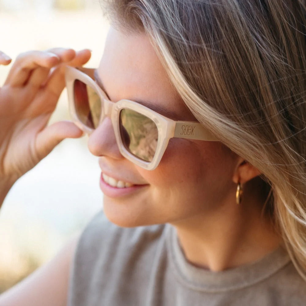 Behind The Trees - Soek - Sunglasses - Zahra - Nude - Polarised Lens - Maple Arms - sunglasses under $90 - wooden sunglasses - wooden arms on sunglasses - 