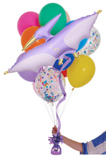 READY TO GO -  Inflated Balloon Bouquet - Rainbow + Pterodactyl