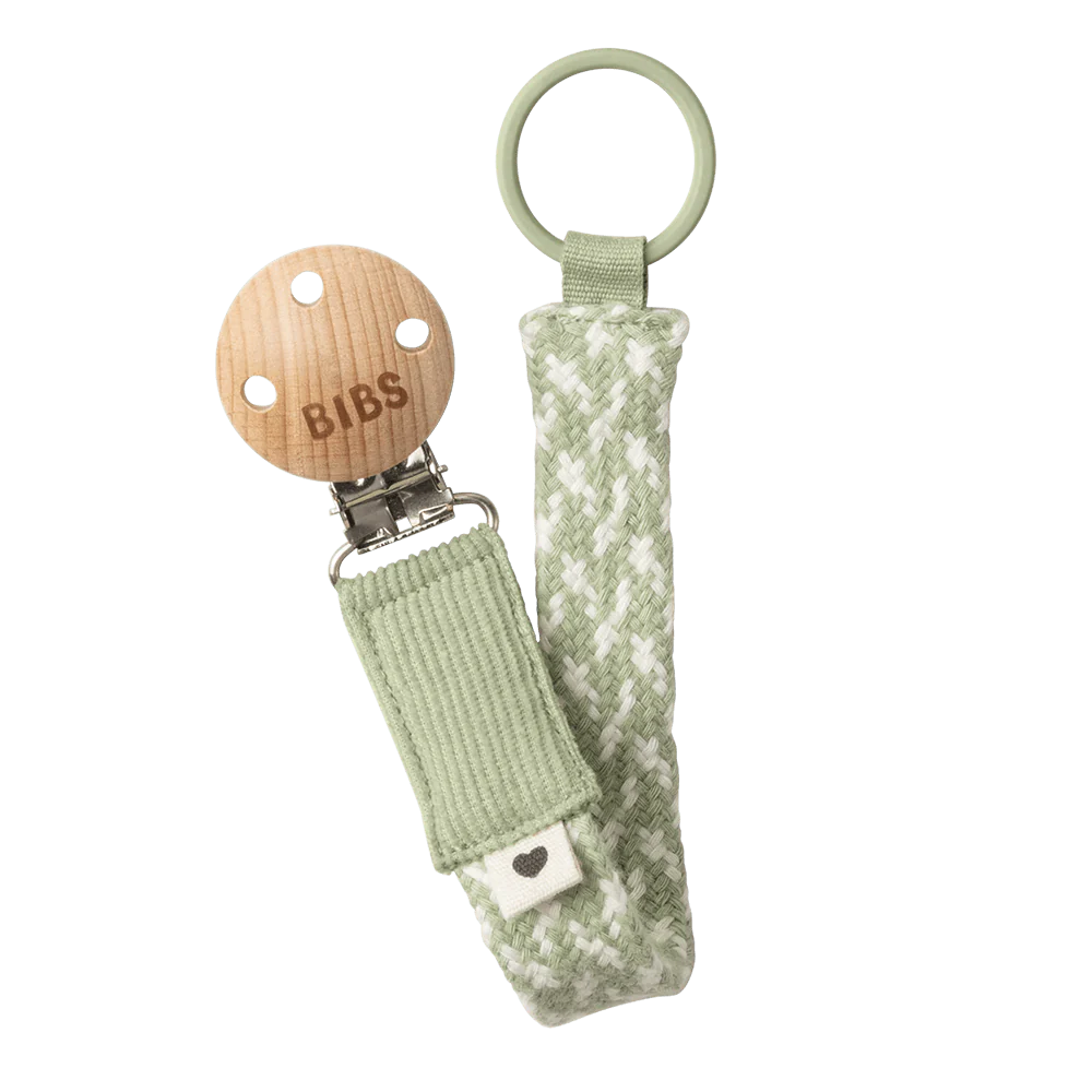 BIBS - Dummy Clip - Braided - Sage & Ivory