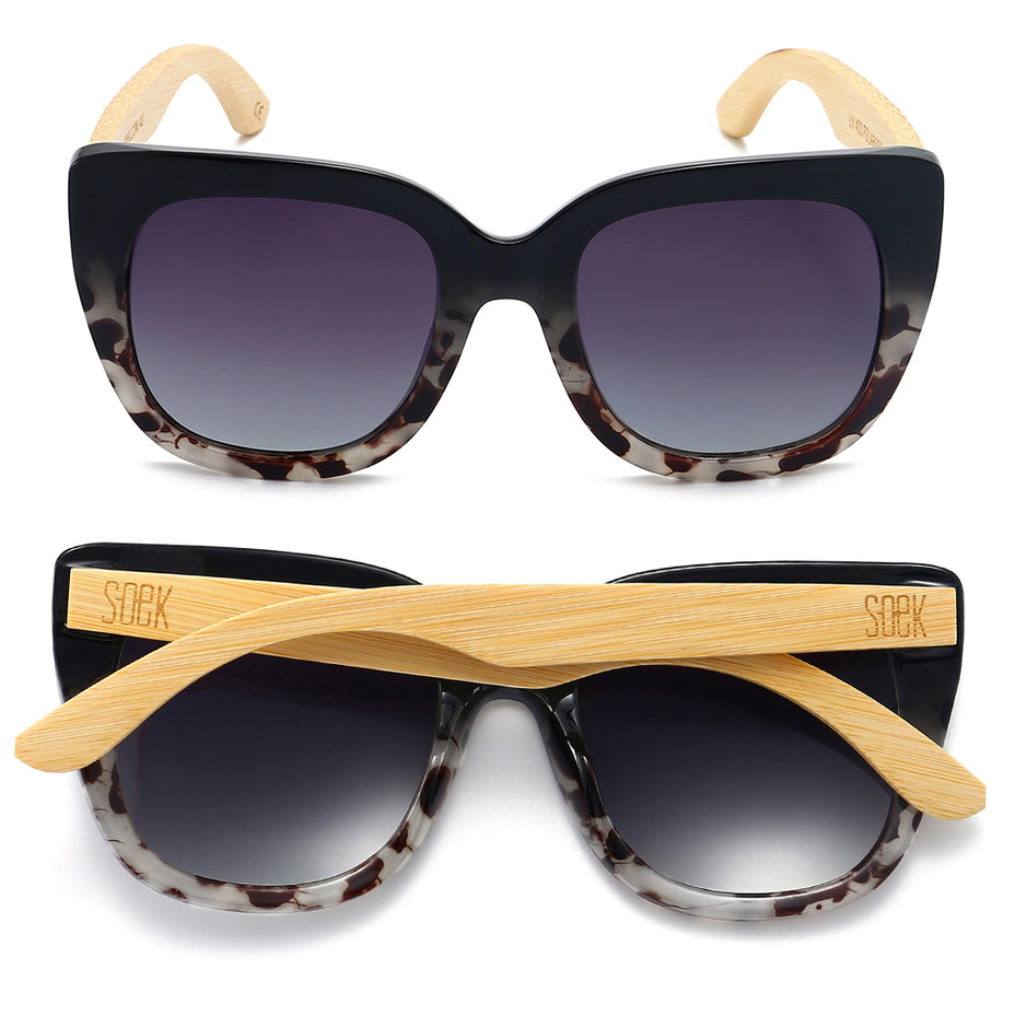 Soek - Sunglasses - Riviera - Black Ivory Tortoise - Black Gradient Lens