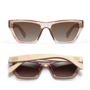 Behind The Trees - Soek - Sunglasses - Nilaa Mocha - Graduated Brown Lens - White Maple Arms - sunglasses under $90 - wooden sunglasses - wooden arms on sunglasses -&nbsp;