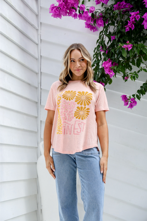 Behind The Trees - Joop & Gypsy - T- Shirt - Natures Finest - Pink - 100% organic cotton tee - summer tee shirt under $60