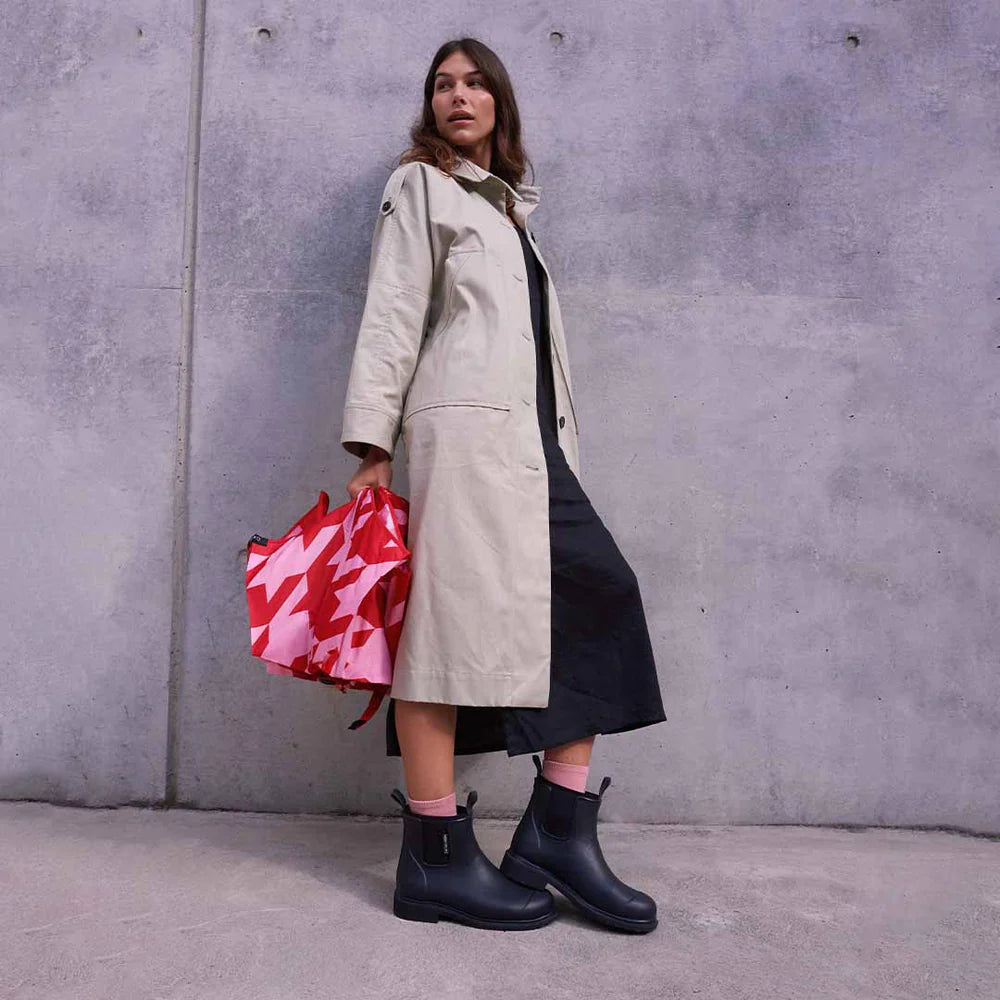 Behind The Trees - Merry People - Bobbi Ankle Boot - Black - best gumboot - what's that gumboot everyone is wearing - merry gumboots - cute colourful ankle gumboot