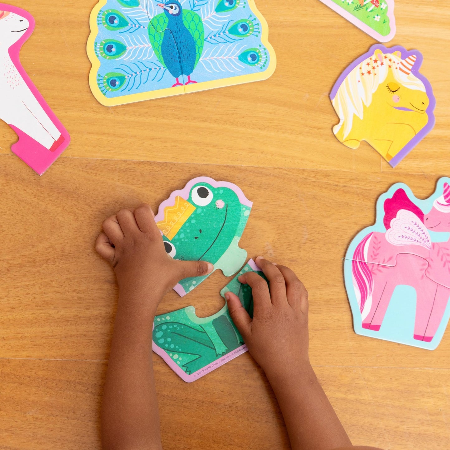 Behind The Trees - Crocodile Creek - Let's Begin Puzzle 2 pc - Unicorn