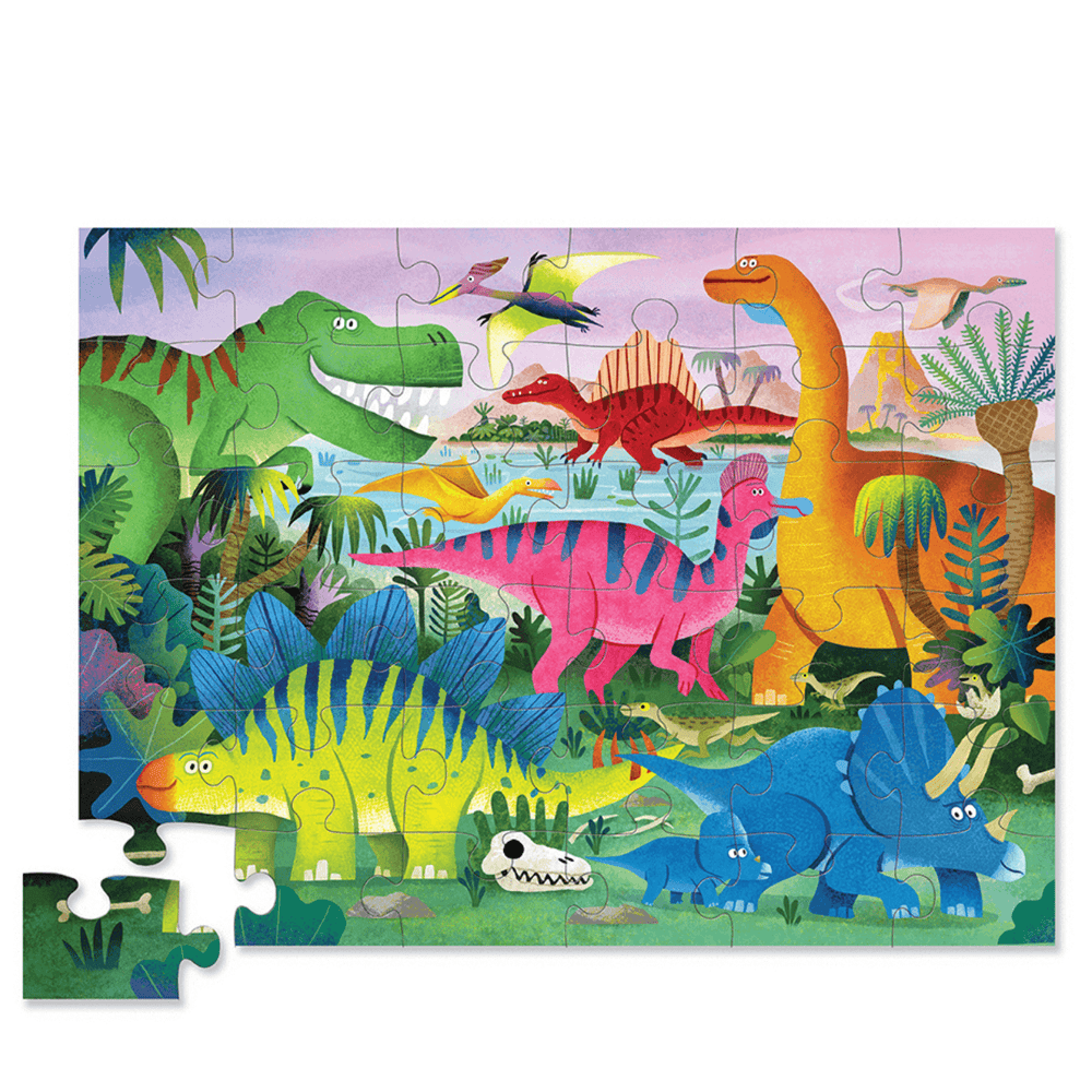 Behind The Trees - Tiger Tribe - Classic Floor Puzzle - 36 Pieces - Dino Land - Christmas present for kids under $30 - puzzels for kids - large floor puzzles for kids - dino puzzle