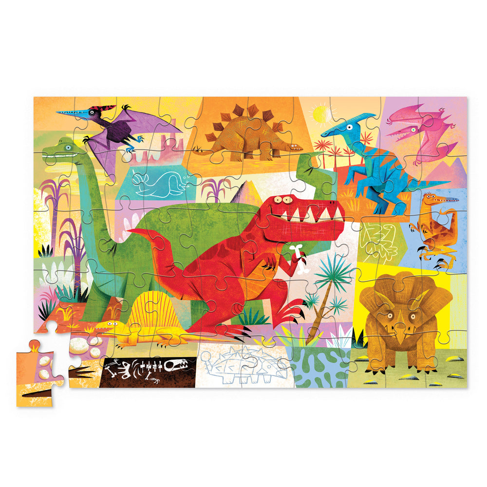 Behind The Trees - Tiger Tribe - 50pc Tin Puzzle - Dino World - pre school aged puzzle - small travel puzzle - dinosaur puzzle - 4year old puzzle - stocking stuffer ideas