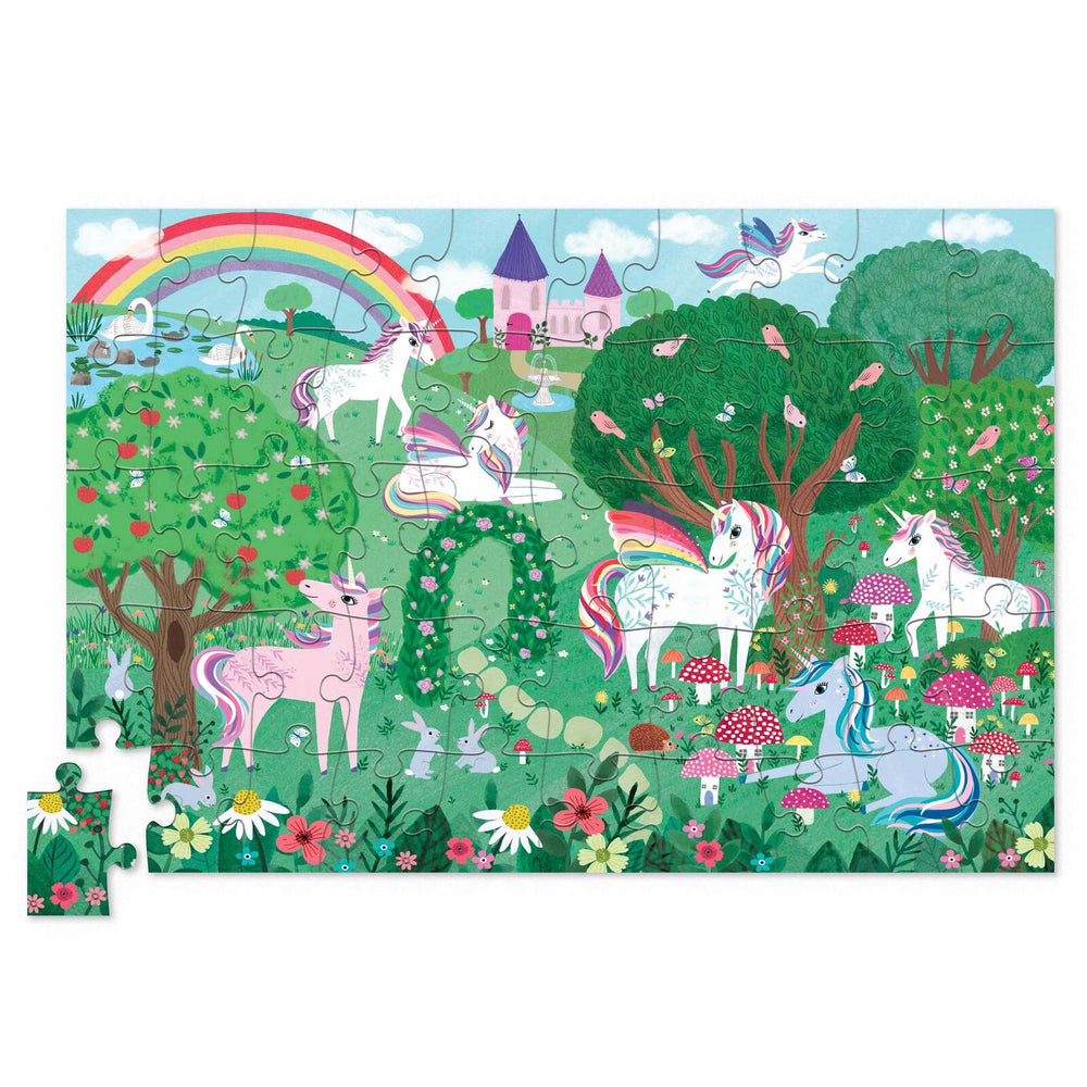 Behind The Trees - Tiger Tribe - 50pc Tin Puzzle - Unicorn Dreams - pre school aged puzzle - small travel puzzle - dinosaur puzzle - 4year old puzzle - stocking stuffer ideas