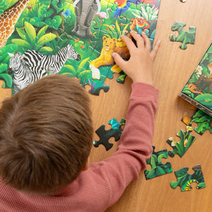 Behind The Trees - Tiger Tribe - 100pc Holographic Puzzle - Jungle Paradise - 5year old puzzle - 100 piece puzzle - really beautiful puzzle's for kids - Christmas presents for kids under $30