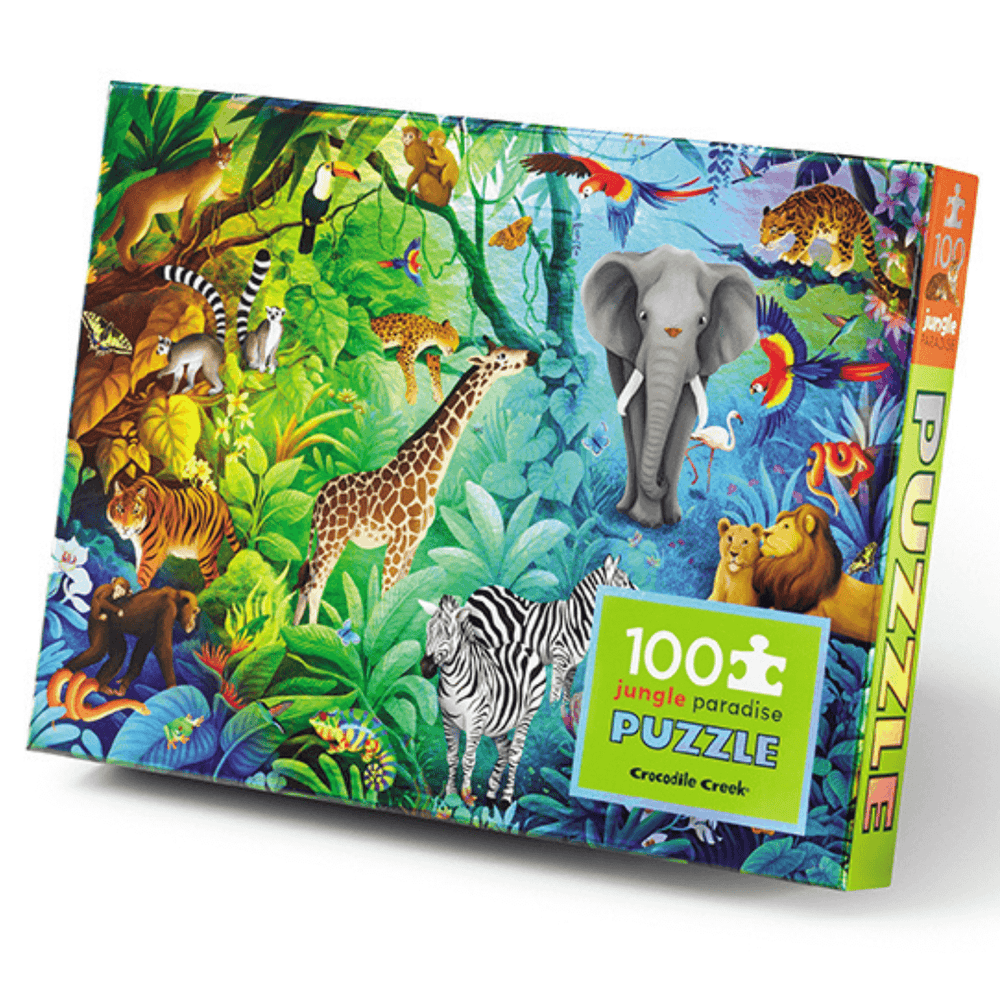 Behind The Trees - Tiger Tribe - 100pc Holographic Puzzle - Jungle Paradise - 5year old puzzle - 100 piece puzzle - really beautiful puzzle's for kids - Christmas presents for kids under $30